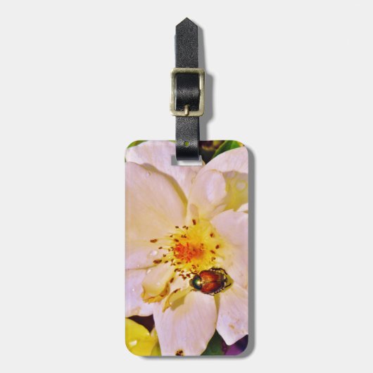 Japanse keet op witte roze bagagelabel (Voorkant verticaal)