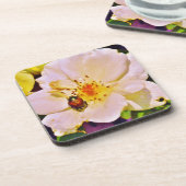 Japanse keet op witte roze bier onderzetter (Linkerzijde)