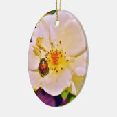 Japanse keet op witte roze keramisch ornament (Links)