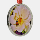 Japanse keet op witte roze metalen ornament (Rechts)