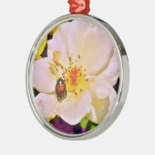 Japanse keet op witte roze metalen ornament (Links)