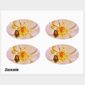 Japanse keet op witte roze ovale sticker (Vel)