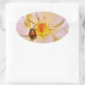 Japanse keet op witte roze ovale sticker (Tas)