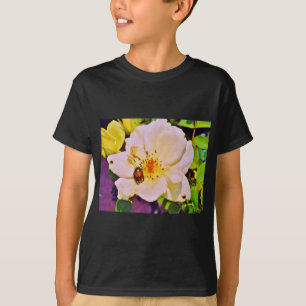 Japanse keet op witte roze t-shirt