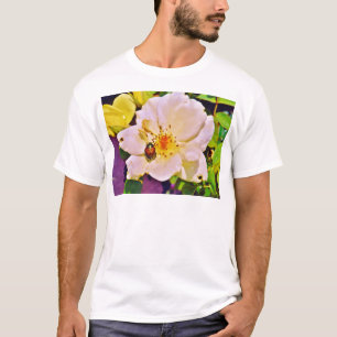 Japanse keet op witte roze t-shirt