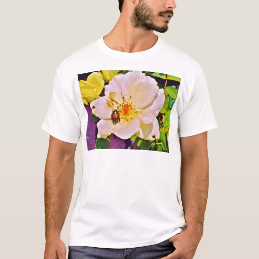 Japanse keet op witte roze t-shirt (Voorkant)