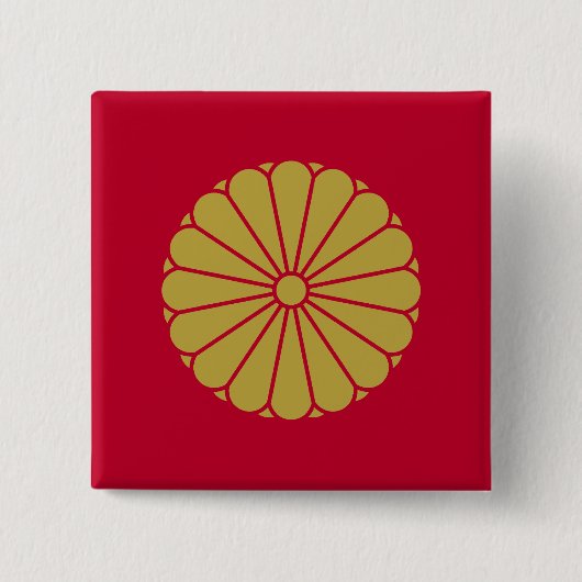 Japanse keizer, Japanse vlag Vierkante Button 5,1 Cm (Voorkant)