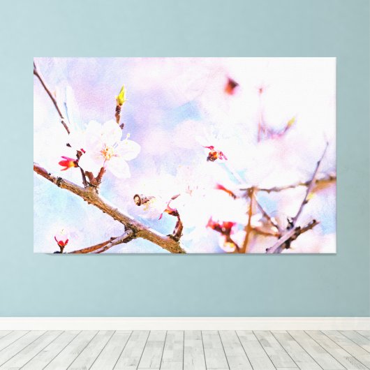 Japanse kers - Sakura in Bloom Canvas Afdruk (Insitu (Houten vloer))