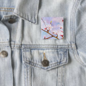 Japanse kers - Sakura in Bloom Vierkante Button 5,1 Cm (In situ)