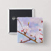 Japanse kers - Sakura in Bloom Vierkante Button 5,1 Cm (Voorkant /achterkant)