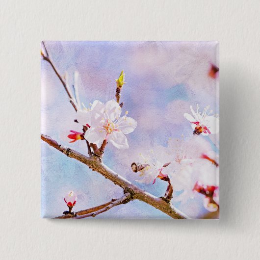 Japanse kers - Sakura in Bloom Vierkante Button 5,1 Cm (Voorkant)