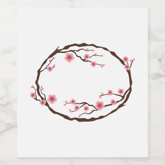 Japanse kers wijn etiket (Enkel label)