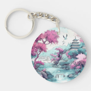 Japanse kersenbloesem Aquarel Fantasieland Sleutelhanger