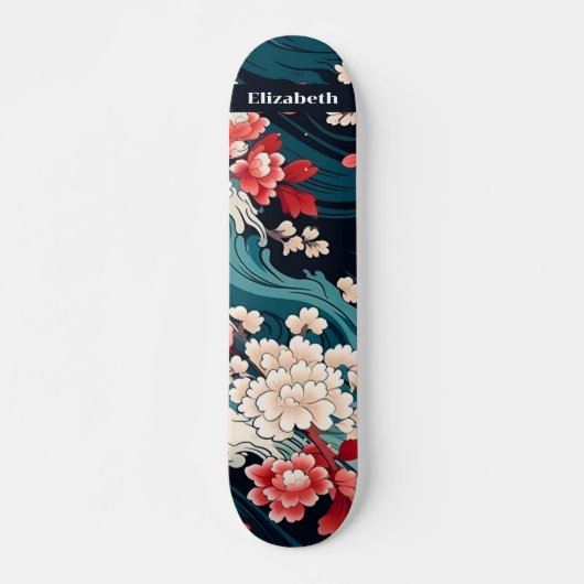 Japanse Kersenbloesem Art Aangepaste naam Persoonlijk Skateboard (Voorkant)