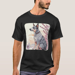 Japanse Kersenbloesem Australische Veedrijvershond T-shirt