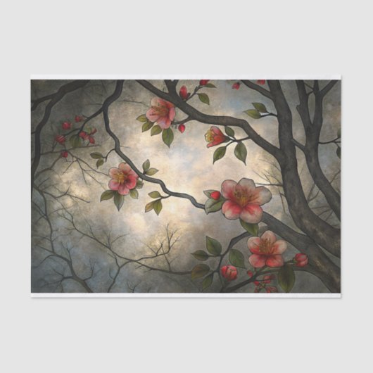 Japanse kersenbloesem Aziatische stijl Decoupage Tissuepapier (Voorkant)