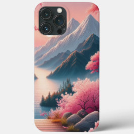 Japanse Kersenbloesem Berg Bos Landschap Case-Mate iPhone Case