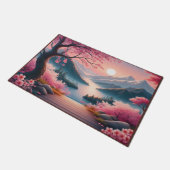 Japanse Kersenbloesem Berg Bos Landschap Deurmat (Schuin)