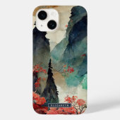 Japanse Kersenbloesem Berg Bos Monogram Case-Mate iPhone Case (Achterkant)