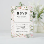 Japanse Kersenbloesem Bloemen Bruiloft RSVP (Staand voorkant)