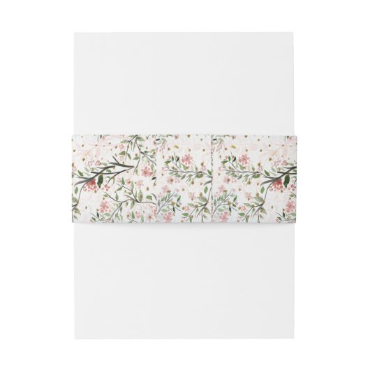 Japanse Kersenbloesem Bloemen Bruiloft Uitnodigingen Wikkel (Achterkant Voorbeeld)