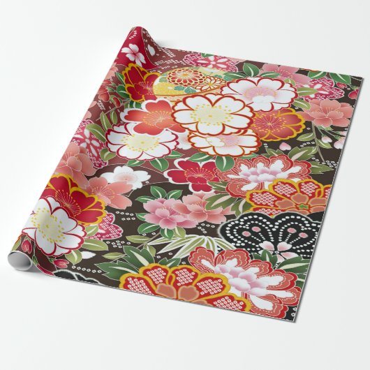 Japanse Kersenbloesem Bloemen Decoupage Cadeaupapier (Uitgerold)