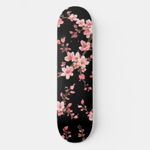 Japanse Kersenbloesem Bloemige Roze Zwart Persoonlijk Skateboard