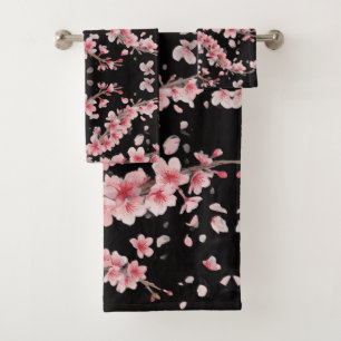 Japanse Kersenbloesem Blush Roze wit Bad Handdoek