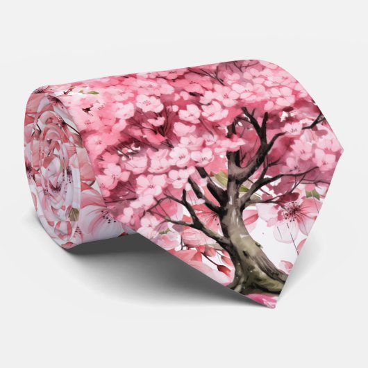 Japanse Kersenbloesem Boom Halsdas Stropdas (Opgerold)