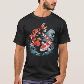 Japanse Kersenbloesem Boom Koi Vis Yin T-shirt