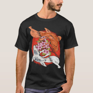 Japanse Kersenbloesem Boom Koi Vis Yin Yang Mannen T-shirt