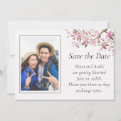 Japanse Kersenbloesem Bruiloft Save The Date Kaart (Voorkant)