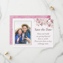 Japanse Kersenbloesem Bruiloft Save The Date Kaart
