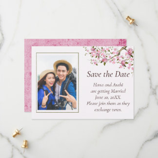 Japanse Kersenbloesem Bruiloft Save The Date Kaart
