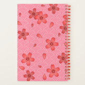 Japanse kersenbloesem en golfpatroon notitieboek (Achterkant)