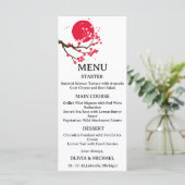 Japanse kersenbloesem huwelijksmenu menu (Staand voorkant)