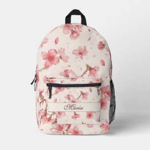 Japanse Kersenbloesem monogram Roze Blauw Bedrukte Rugzak