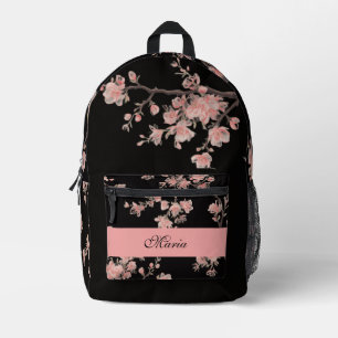 Japanse Kersenbloesem monogram Roze Zwart Bedrukte Rugzak