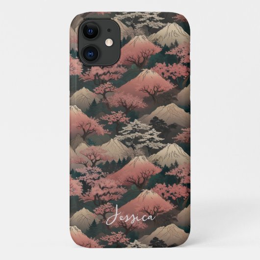 Japanse Kersenbloesem Personaliseer Naam Case-Mate iPhone Case (Achterkant)