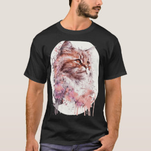 Japanse Kersenbloesem Siberische Kattenras Sakura T-shirt