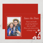 Japanse Kersenbloesem Trouwkaart Save The Date (Voorkant / Achterkant)
