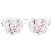 Japanse kersenbloesem, zachte roze bloem, meisje, retro zonnebril (Voorkant)