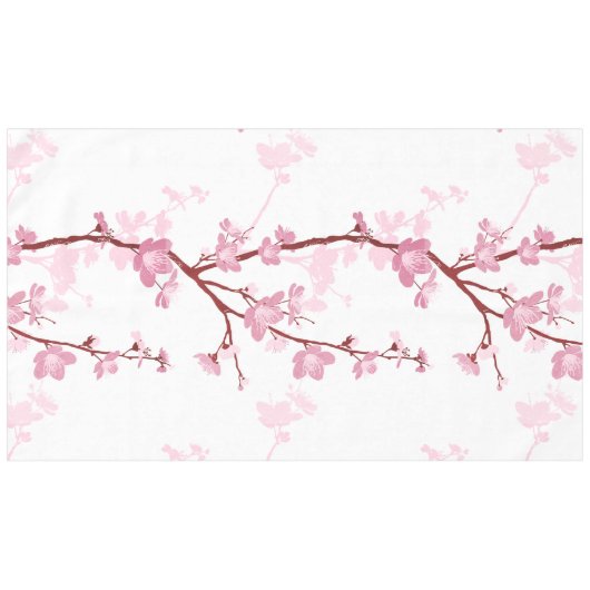 Japanse kersenbloesem, zachte roze bloem, meisje, tafelkleed (Voorkant (Horizontaal))