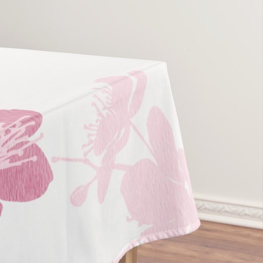 Japanse kersenbloesem, zachte roze bloem, meisje, tafelkleed (Voorbeeld)