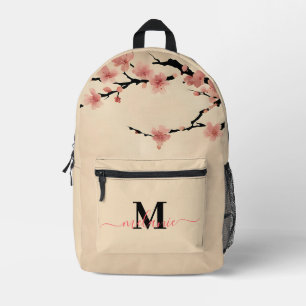 Japanse Kersenbloesems Aangepaste Monogram Naam Bedrukte Rugzak