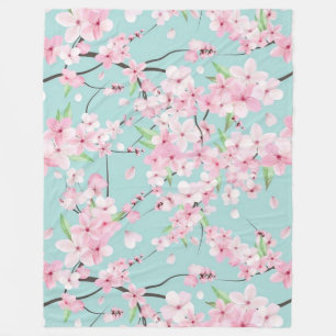 Japanse Kersenbloesems Bloemen Bloemen Wildflowers Fleece Deken