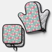 Japanse Kersenbloesems Ovenwant & Pannenlap Set (Voorkant / Achterkant)