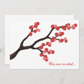 Japanse kersenbloesemtak ontwerp in roze. kaart (Voorkant / Achterkant)