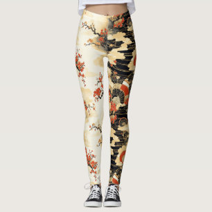 Japanse Kersenbloesemwaaierpatroon (3) Leggings