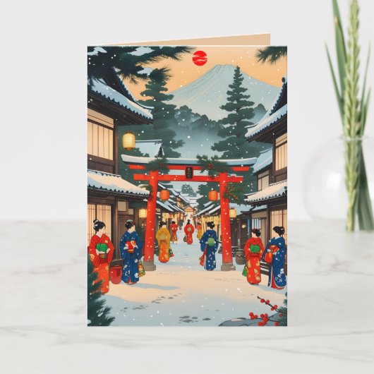 Japanse kerstkaart feestdagen kaart (Voorkant)